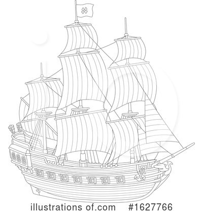 Pirate Ship Clipart #1627766 by Alex Bannykh