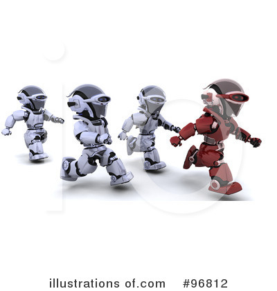 Royalty-Free (RF) 3d Robots Clipart Illustration by KJ Pargeter - Stock Sample #96812