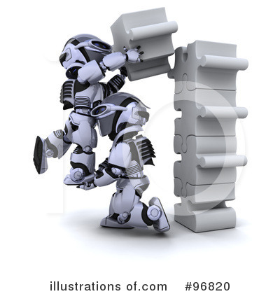 Royalty-Free (RF) 3d Robots Clipart Illustration by KJ Pargeter - Stock Sample #96820