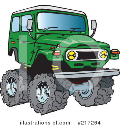 Royalty-Free (RF) 4 Wheel Drive Clipart Illustration by Dennis Holmes Designs - Stock Sample #217264