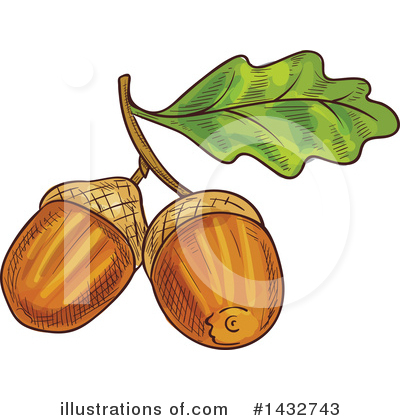 Royalty-Free (RF) Acorn Clipart Illustration by Vector Tradition SM - Stock Sample #1432743