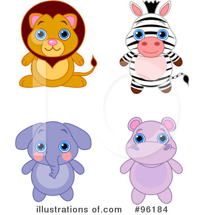 Royalty-Free (RF) Adorable Animals Clipart Illustration by Pushkin - Stock Sample #96184