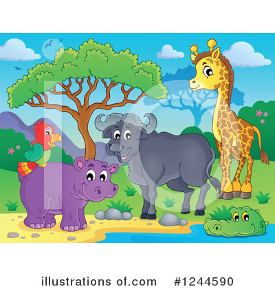Royalty-Free (RF) African Animals Clipart Illustration by visekart - Stock Sample #1244590