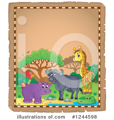 Royalty-Free (RF) African Animals Clipart Illustration by visekart - Stock Sample #1244598
