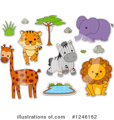 Royalty-Free (RF) African Animals Clipart Illustration by BNP Design Studio - Stock Sample #1246162