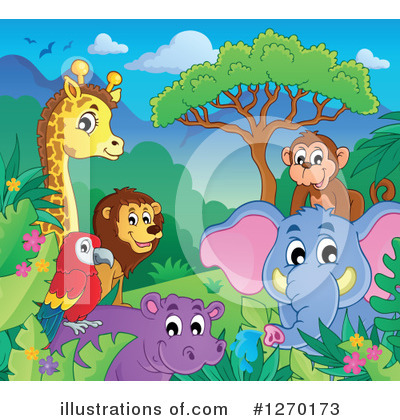 Royalty-Free (RF) African Animals Clipart Illustration by visekart - Stock Sample #1270173