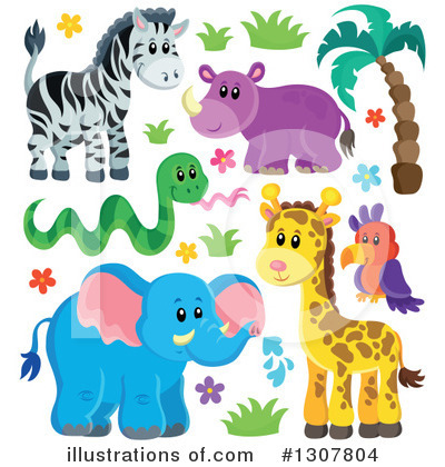 Royalty-Free (RF) African Animals Clipart Illustration by visekart - Stock Sample #1307804