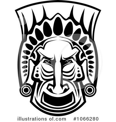 Royalty-Free (RF) African Mask Clipart Illustration by Vector Tradition SM - Stock Sample #1066280