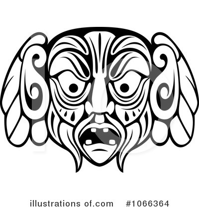 Royalty-Free (RF) African Mask Clipart Illustration by Vector Tradition SM - Stock Sample #1066364