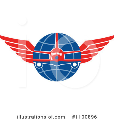 Royalty-Free (RF) Airplane Clipart Illustration by patrimonio - Stock Sample #1100896