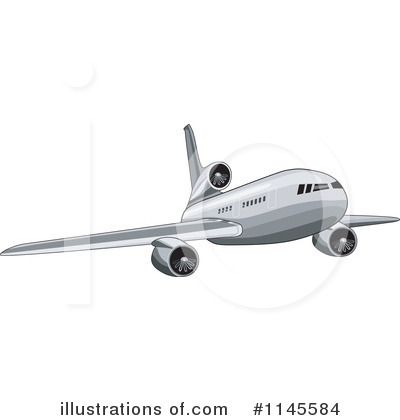 Royalty-Free (RF) Airplane Clipart Illustration by patrimonio - Stock Sample #1145584