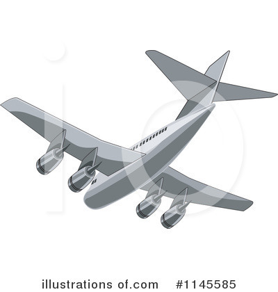 Royalty-Free (RF) Airplane Clipart Illustration by patrimonio - Stock Sample #1145585