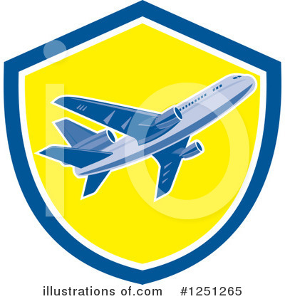 Royalty-Free (RF) Airplane Clipart Illustration by patrimonio - Stock Sample #1251265