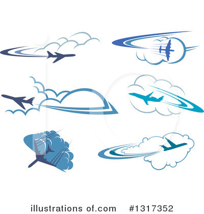 Royalty-Free (RF) Airplane Clipart Illustration by Vector Tradition SM - Stock Sample #1317352