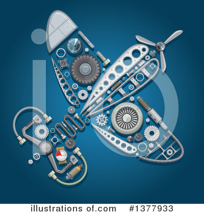 Royalty-Free (RF) Airplane Clipart Illustration by Vector Tradition SM - Stock Sample #1377933
