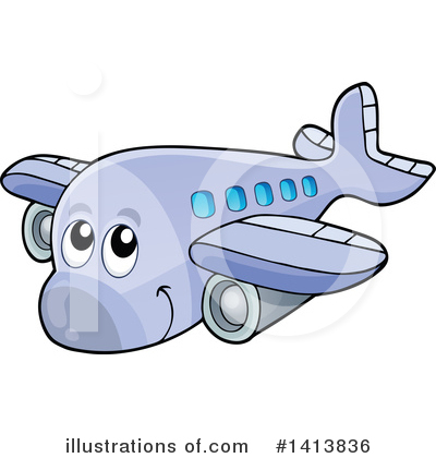 Royalty-Free (RF) Airplane Clipart Illustration by visekart - Stock Sample #1413836