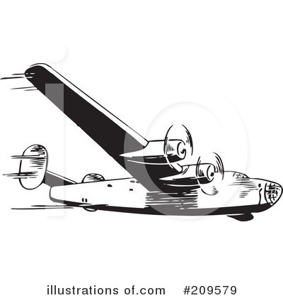 Royalty-Free (RF) Airplane Clipart Illustration by BestVector - Stock Sample #209579