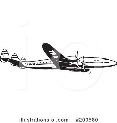 Royalty-Free (RF) Airplane Clipart Illustration by BestVector - Stock Sample #209580