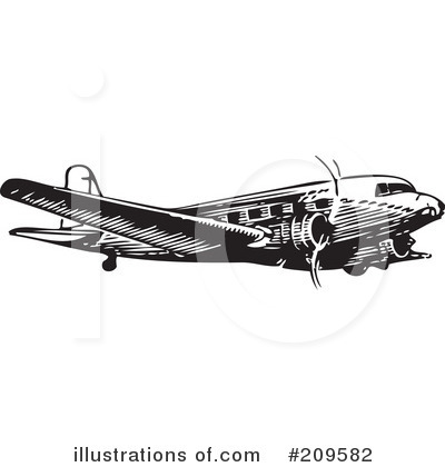Royalty-Free (RF) Airplane Clipart Illustration by BestVector - Stock Sample #209582