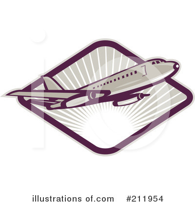 Royalty-Free (RF) Airplane Clipart Illustration by patrimonio - Stock Sample #211954