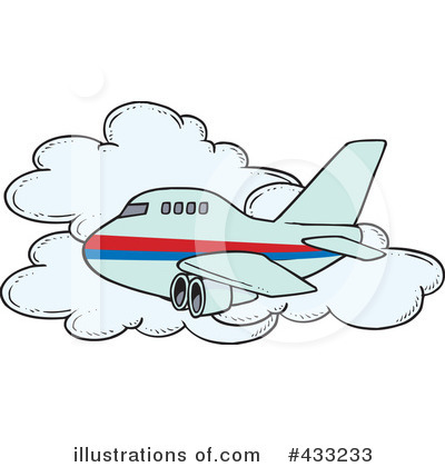 Royalty-Free (RF) Airplane Clipart Illustration by toonaday - Stock Sample #433233