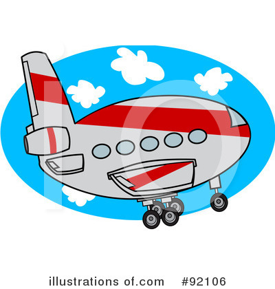 Royalty-Free (RF) Airplane Clipart Illustration by djart - Stock Sample #92106