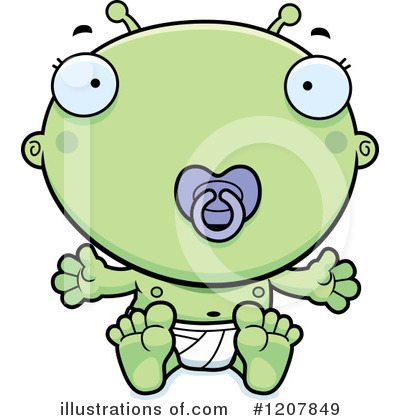 Alien Baby Clipart #1207849 by Cory Thoman