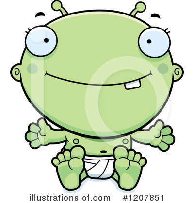 Alien Baby Clipart #1207851 by Cory Thoman