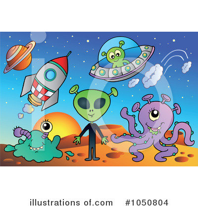 Royalty-Free (RF) Aliens Clipart Illustration by visekart - Stock Sample #1050804