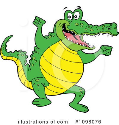 Royalty-Free (RF) Alligator Clipart Illustration by LaffToon - Stock Sample #1098076