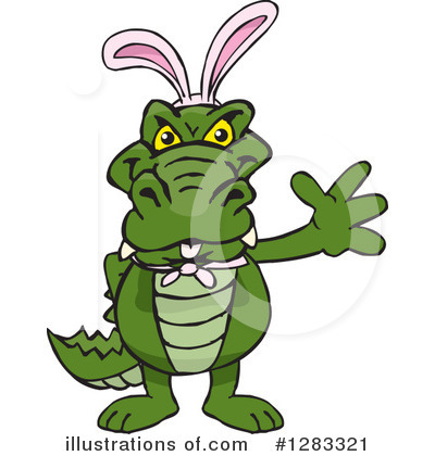 Royalty-Free (RF) Alligator Clipart Illustration by Dennis Holmes Designs - Stock Sample #1283321