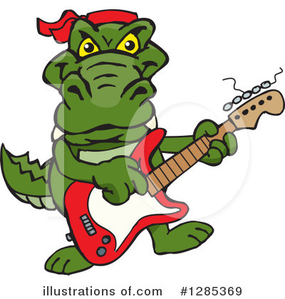 Royalty-Free (RF) Alligator Clipart Illustration by Dennis Holmes Designs - Stock Sample #1285369