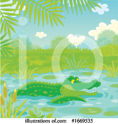 Royalty-Free (RF) Alligator Clipart Illustration by Alex Bannykh - Stock Sample #1669535