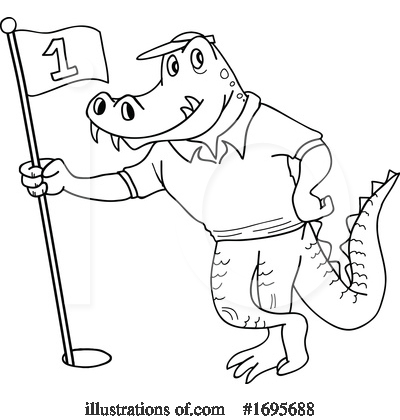 Royalty-Free (RF) Alligator Clipart Illustration by LaffToon - Stock Sample #1695688