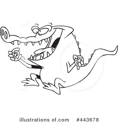Royalty-Free (RF) Alligator Clipart Illustration by toonaday - Stock Sample #443678
