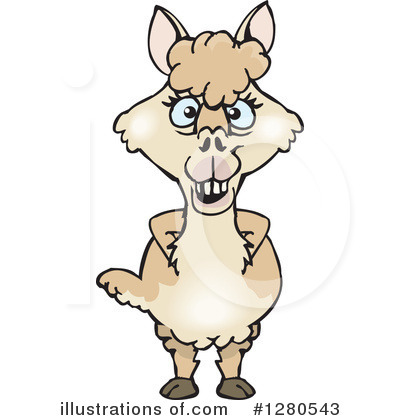 Royalty-Free (RF) Alpaca Clipart Illustration by Dennis Holmes Designs - Stock Sample #1280543