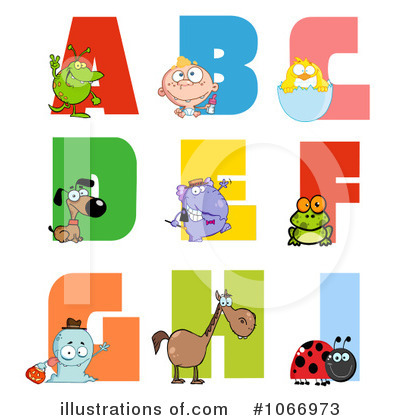 Royalty-Free (RF) Alphabet Clipart Illustration by Hit Toon - Stock Sample #1066973