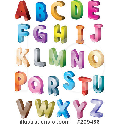 Royalty-Free (RF) Alphabet Clipart Illustration by BNP Design Studio - Stock Sample #209488