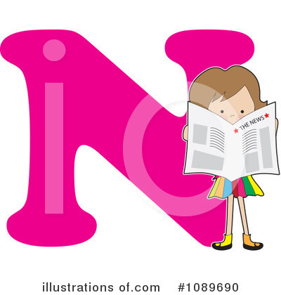 Royalty-Free (RF) Alphabet Girl Clipart Illustration by Maria Bell - Stock Sample #1089690