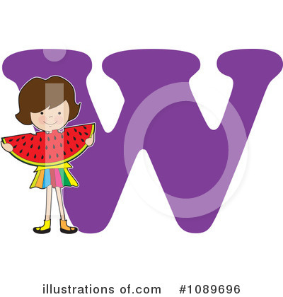 Royalty-Free (RF) Alphabet Girl Clipart Illustration by Maria Bell - Stock Sample #1089696