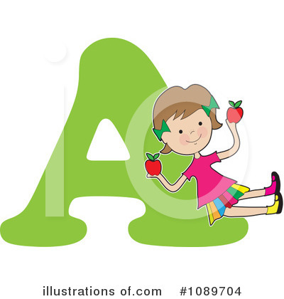 Royalty-Free (RF) Alphabet Girl Clipart Illustration by Maria Bell - Stock Sample #1089704