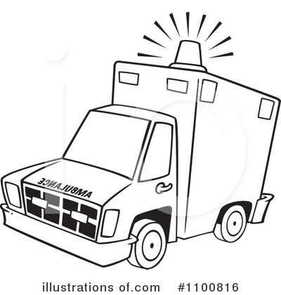 Royalty-Free (RF) Ambulance Clipart Illustration by toonaday - Stock Sample #1100816
