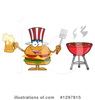 Royalty-Free (RF) American Cheeseburger Clipart Illustration by Hit Toon - Stock Sample #1297815