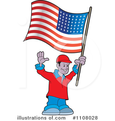 Royalty-Free (RF) American Flag Clipart Illustration by Lal Perera - Stock Sample #1108028