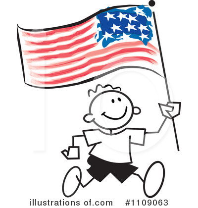 American Flag Clipart #1109063 by Johnny Sajem