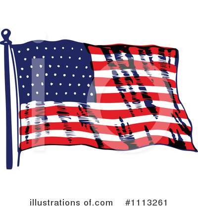 Royalty-Free (RF) American Flag Clipart Illustration by Prawny Vintage - Stock Sample #1113261