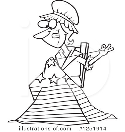 Royalty-Free (RF) American Flag Clipart Illustration by toonaday - Stock Sample #1251914