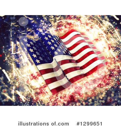 American Flags Clipart #1299651 by KJ Pargeter