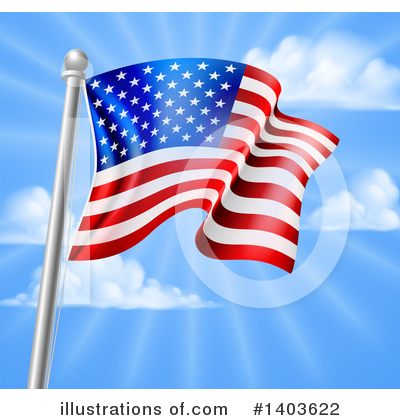 Royalty-Free (RF) American Flag Clipart Illustration by AtStockIllustration - Stock Sample #1403622