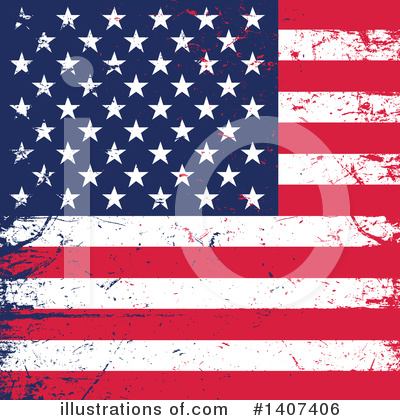 American Flags Clipart #1407406 by KJ Pargeter